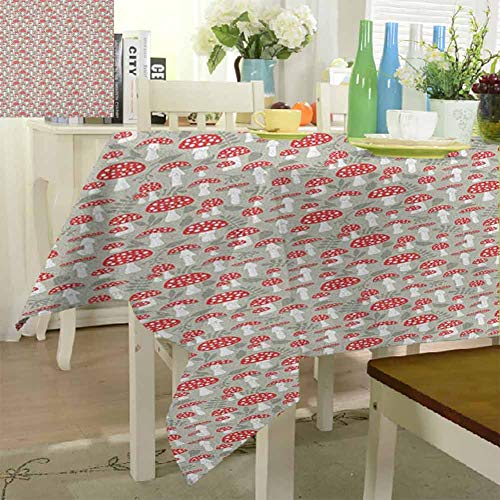 FANOEWI Outdoor Rectangle Table Cloth Doodle Poisonous Amanita Mus...