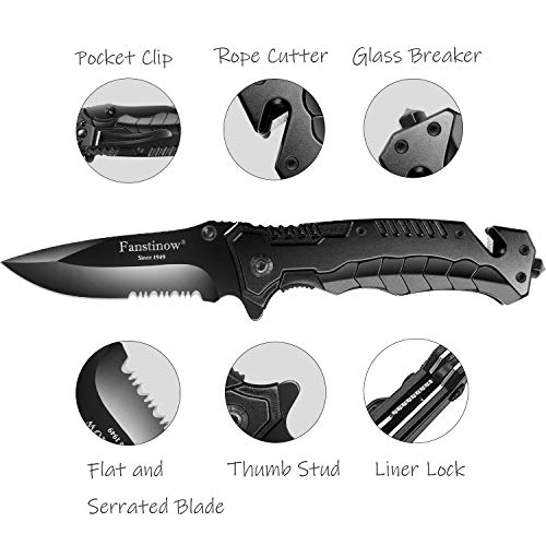 FANSTINOW Pocket Knife - Best Folding Tactical Knife - 7.4in S.S. ...