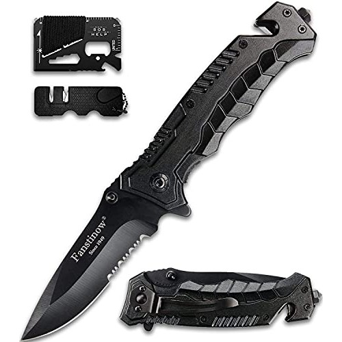 FANSTINOW Pocket Knife - Best Folding Tactical Knife - 7.4in S.S. ...