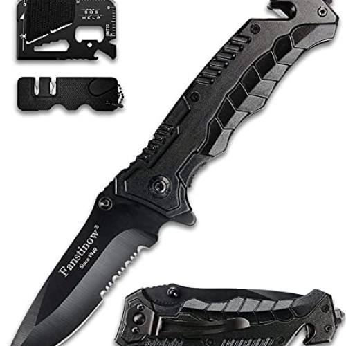 FANSTINOW Pocket Knife - Best Folding Tactical Knife - 7.4in S.S. ...