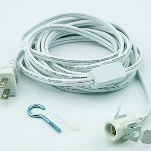 Fantado Clip-in Craft White Pendant Light Lamp Cord for Salt Lamps...