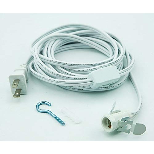 Fantado Clip-in Craft White Pendant Light Lamp Cord for Salt Lamps...