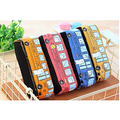 Fantastick Creative Pen Boxes Animal Bus Print Canvas Pencil Bag S...