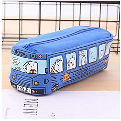 Fantastick Creative Pen Boxes Animal Bus Print Canvas Pencil Bag S...