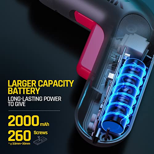 Fanttik Cordless Screwdriver Kit 14pcs, Digital Screen, Li-ion 200...
