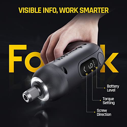 Fanttik Cordless Screwdriver Kit 14pcs, Digital Screen, Li-ion 200...