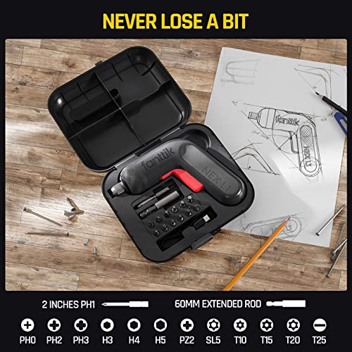 Fanttik Cordless Screwdriver Kit 14pcs, Digital Screen, Li-ion 200...