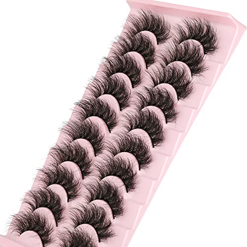 Mink Lashes False Eyelashes Dramatic Fluffy Mink Lashes Wispy 19MM...