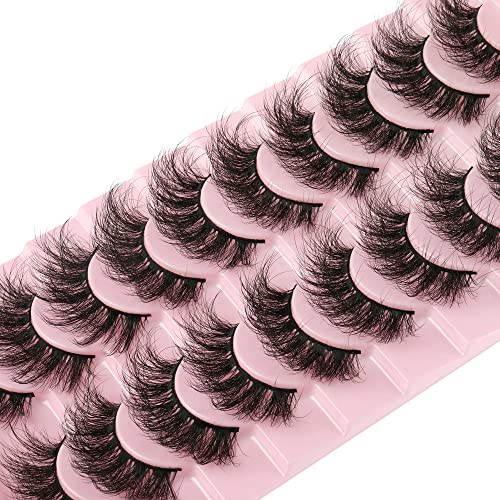 Mink Lashes False Eyelashes Dramatic Fluffy Mink Lashes Wispy 19MM...