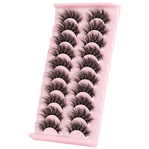 Mink Lashes False Eyelashes Dramatic Fluffy Mink Lashes Wispy 19MM...