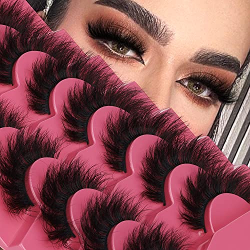 Mink Lashes Fluffy 8D False Eyelashes Wispy Eye Lashes Cat-Eye Lon...