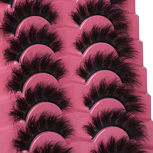 Mink Lashes Fluffy 8D False Eyelashes Wispy Eye Lashes Cat-Eye Lon...