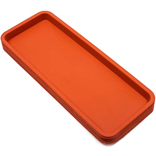 Terra Cotta Plant Trays 16.5 x 6.5 In, Rectangle, 8 Pack