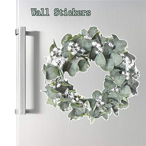 Fasclot Wall Sticker White Simulation Garland Round Leaf Decoratio...