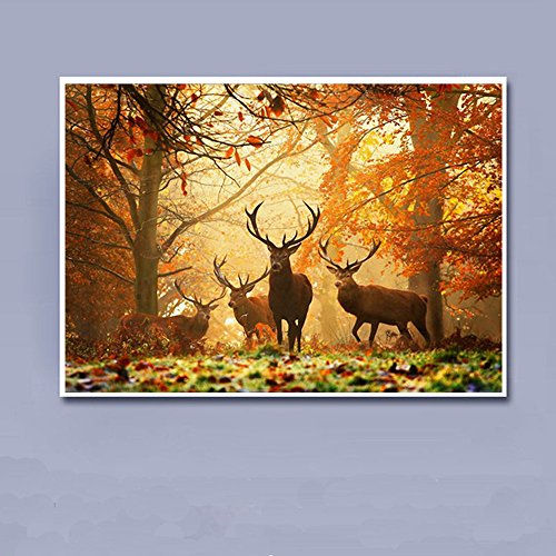 Home Decor, 5D Deer Embroidery Paintings Rhinestone Pasted DIY Dia...