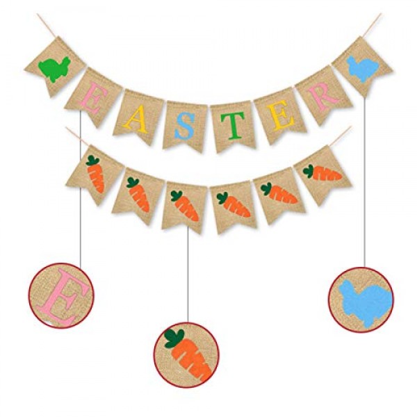 Home Decor, Banners Colorful Bunny White Bunny Rabbit Carrot Patte...