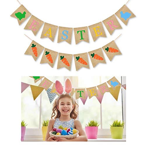 Home Decor, Banners Colorful Bunny White Bunny Rabbit Carrot Patte...