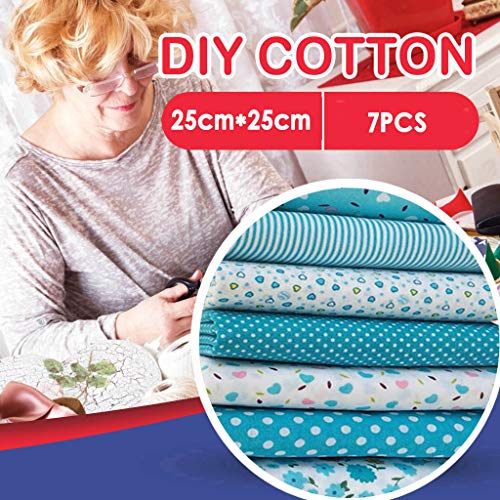 Home DIY, 7PCS Cotton Craft Fabric Bundle Patchwork Squares Quilti...