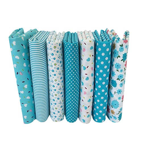Home DIY, 7PCS Cotton Craft Fabric Bundle Patchwork Squares Quilti...