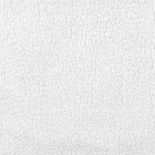 White Solid Polar Fleece Anti-Pill Lining Apparel Fabric - BTY - 60
