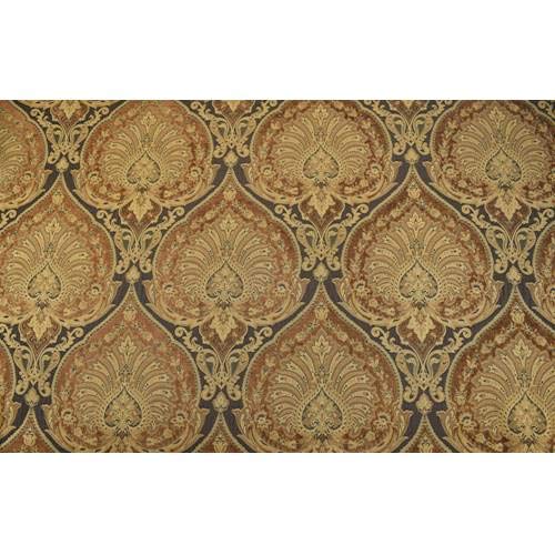Golden Beige/Brown Paisley Baroque Matelasse Deco Fabric, Fabric b...