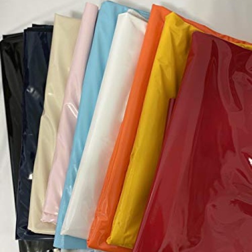 Fashion Fabrics Baby Blue Faux Patent Leather Apparel Vinyl Fabric...