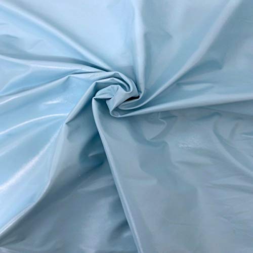 Fashion Fabrics Baby Blue Faux Patent Leather Apparel Vinyl Fabric...