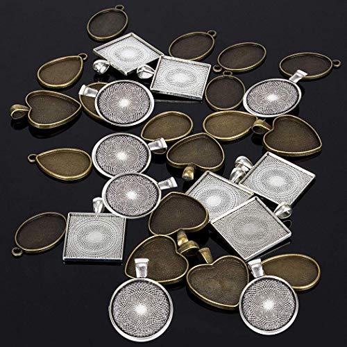 Fashionclubs 5 Styles Pendant Trays with 1pcs Silicone Resin Jewel...