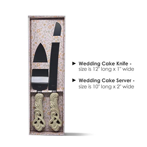 FASHIONCRAFT 2468 Vintage Double Heart Design Knife and Cake Serve...