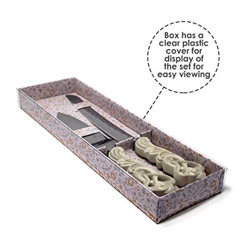 FASHIONCRAFT 2468 Vintage Double Heart Design Knife and Cake Serve...