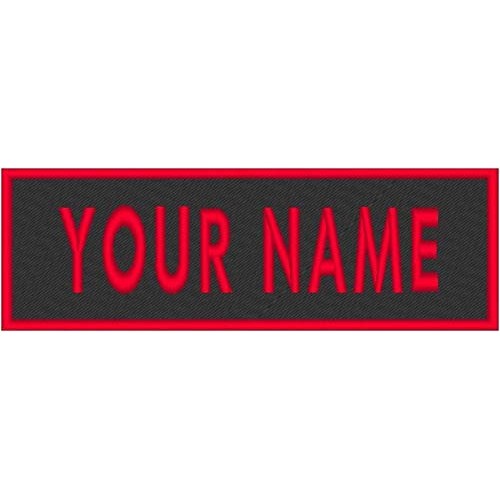 Custom Text Embroidered 3 x 1 1/2 Name Tag Patch Iron-On Sew-On ...