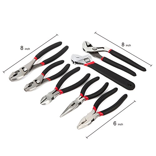 FASTPRO 7-Piece Utility Pliers and Wrench Set, Includes Slip Joint...