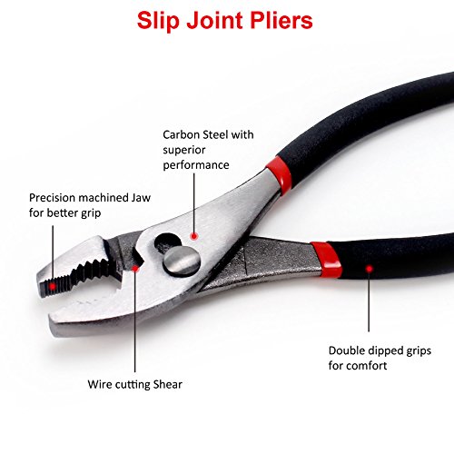 FASTPRO 7-Piece Utility Pliers and Wrench Set, Includes Slip Joint...