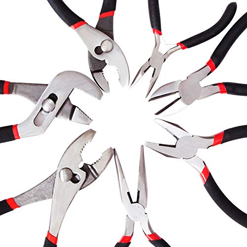 FASTPRO 7-piece Utility Pliers Set, Includes Slip Joint Pliers, Lo...