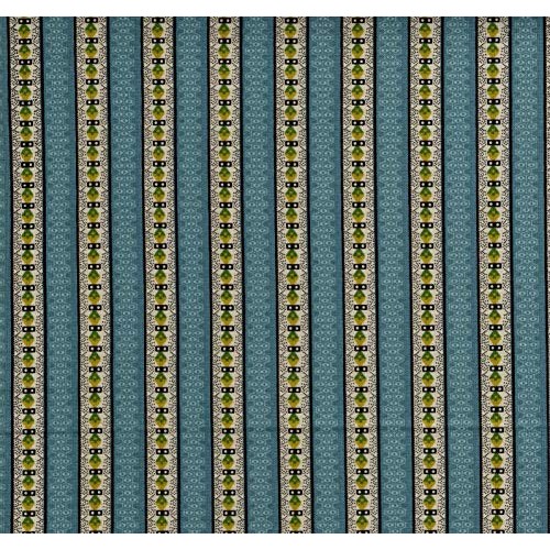 Rocky Mountain Quilt Museum Reproduction Blue Stripe Fat Quarter