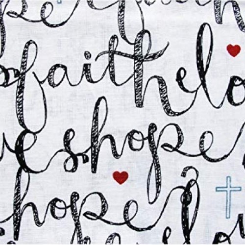 Fat Quarter - Faith, Hope, Love 18 x 21 ~ 100% Cotton Fabric ~ C...