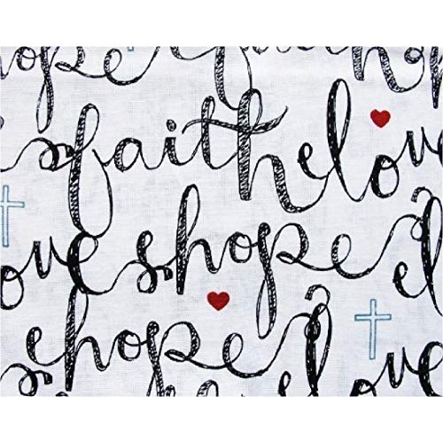 Fat Quarter - Faith, Hope, Love 18 x 21 ~ 100% Cotton Fabric ~ C...