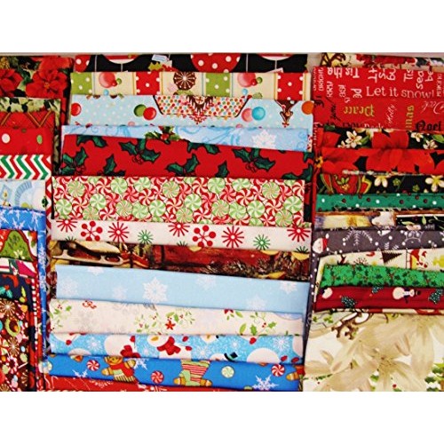 20 Christmas Winter Theme FAT QUARTERS Mix 100% Cotton ~ Quilt Fab...