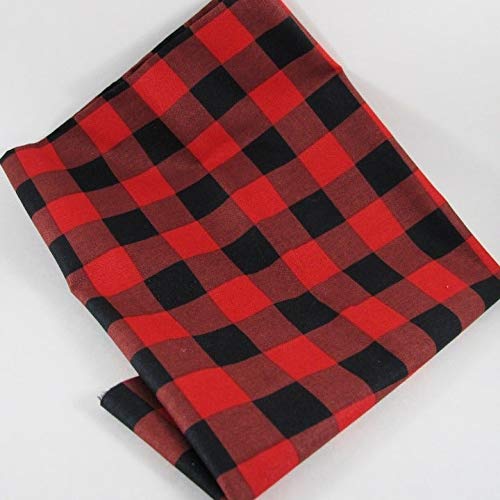 Fat Quarter - Red & Black Plaid Buffalo Check Fabric 100% Cotton