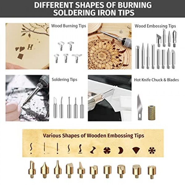 Wood Burning Kit, 112 Pieces Wood Carving Tools,Craft Kits for Adu...