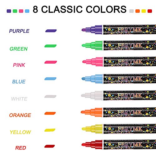 Liquid Chalk Markers 8 Pack Neon Chalk Pens Non-Toxic Erasable Dus...