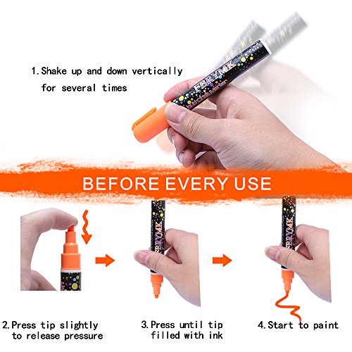 Liquid Chalk Markers 8 Pack Neon Chalk Pens Non-Toxic Erasable Dus...