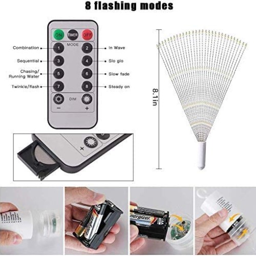 8 Pack Firework Lights 120 LED Copper Wire Starburst Lights, 8 Mod...