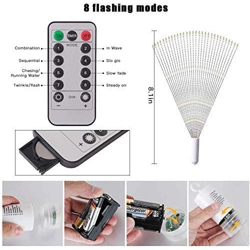 8 Pack Firework Lights 120 LED Copper Wire Starburst Lights, 8 Mod...