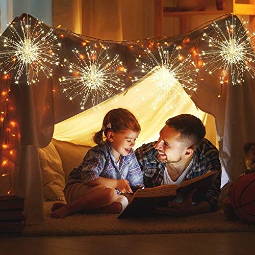 8 Pack Firework Lights 120 LED Copper Wire Starburst Lights, 8 Mod...