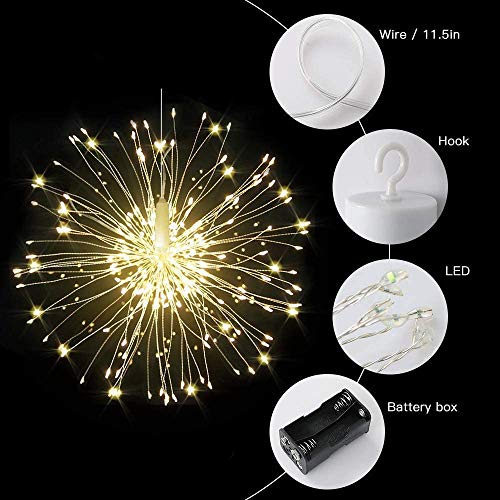 8 Pack Firework Lights 120 LED Copper Wire Starburst Lights, 8 Mod...