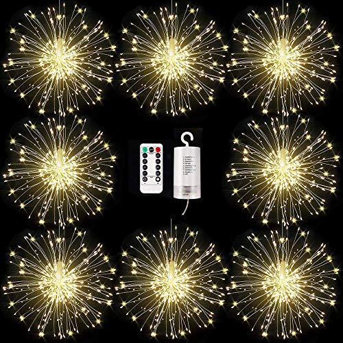 8 Pack Firework Lights 120 LED Copper Wire Starburst Lights, 8 Mod...