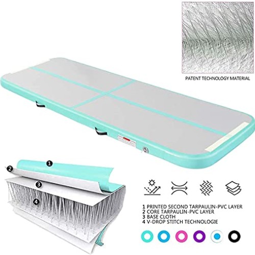 FBSPORT 10ft Inflatable Air Gymnastics Mat Training Mats 4 inches ...