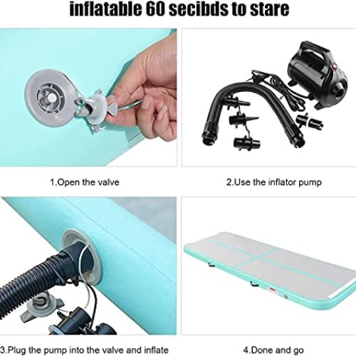 FBSPORT 10ft Inflatable Air Gymnastics Mat Training Mats 4 inches ...