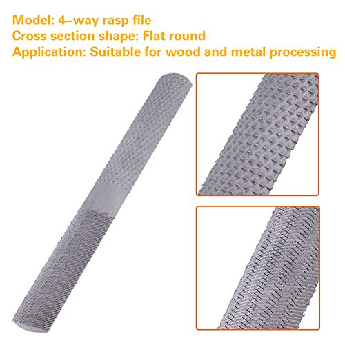 Fdit 4 In 1 Steel Flat Rasp File Half-round Carpentry Woodworking ...